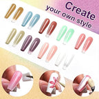 GV745 THR3E STROKES Solid Cream GelPolish Set, 9 Colors Pudding Gel Nail Polish Palette with Nail Brush, Nude Pink Orange Red Solid Gel Polish Nail Art Kit Soak Off Portable Gift for Girls/Friend DIY Home (F)