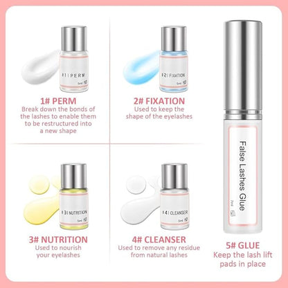 GV781 Professional Salon Semi-Permanent Curling Eyelash Perm Kit with Lash Shields, Eye Gel Pads and Brushes