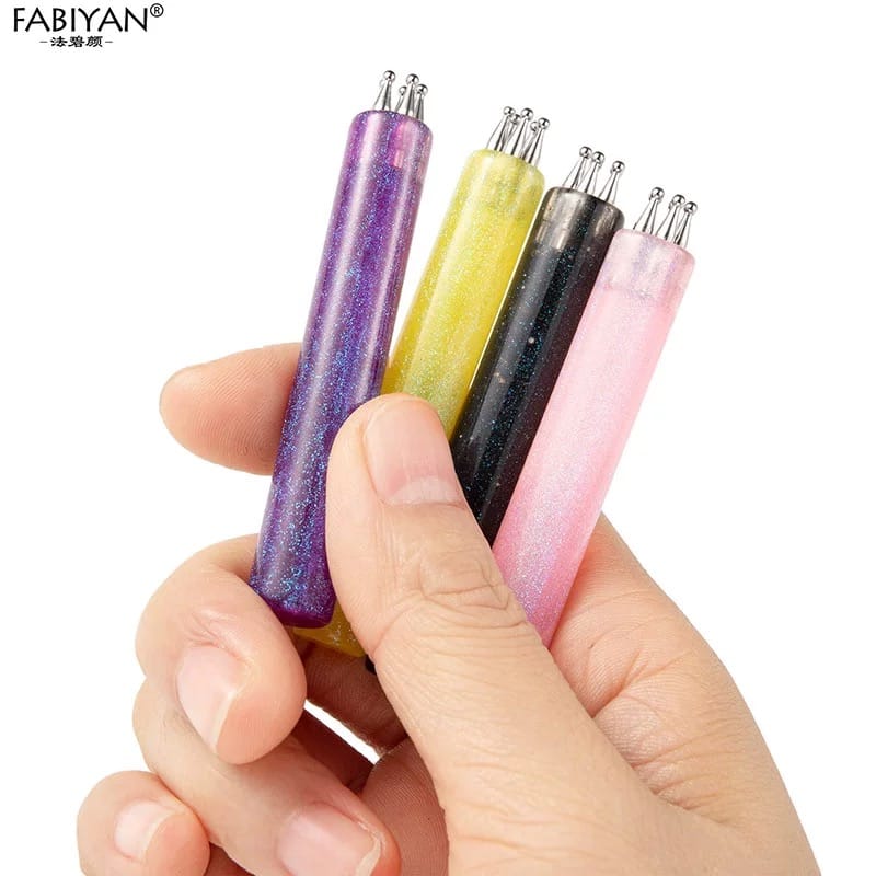 GV911 1Pcs 5-Dot Nail Art Dotting Pen – Multi-Head Flower Dot Tool for Nail Art, Mandala & Gel Polish Design Color may Vary