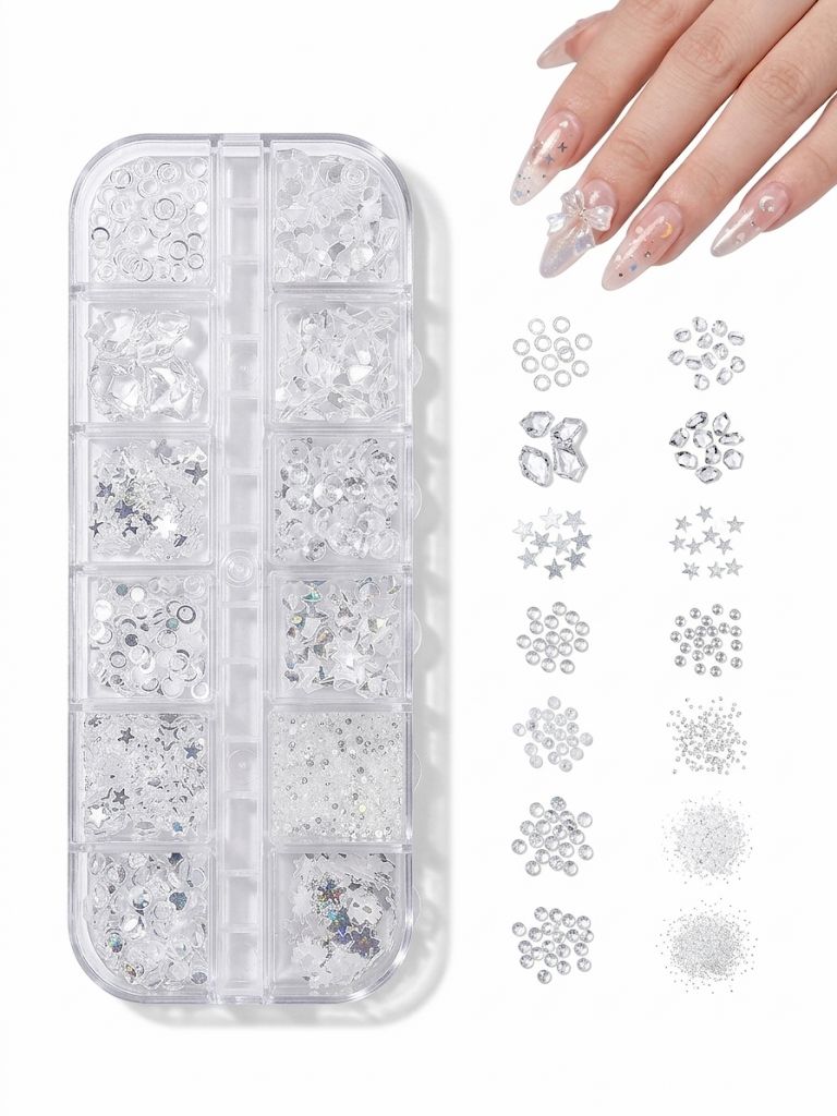 GV1069 Fall Nail Art Stickers Maple Leaf Nail Art Glitter Set – 3D Autumn Nail Sequins Decoration Kit