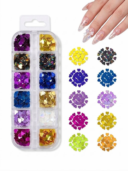 GV1071 Fall Nail Art Stickers Maple Leaf Nail Art Glitter Set – 3D Autumn Nail Sequins Decoration Kit
