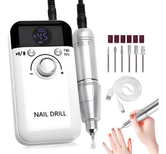 GV944 Professional Electric Nail Drill Machine – Portable Manicure & Pedicure Nail File with Speed Control (Rechargeable)