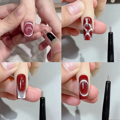 GV738 1PC Professional Nail Magnetic Pen – Dual-End Magnetic Wand with Smooth Tip for Cat Eye Gel Polish Designs