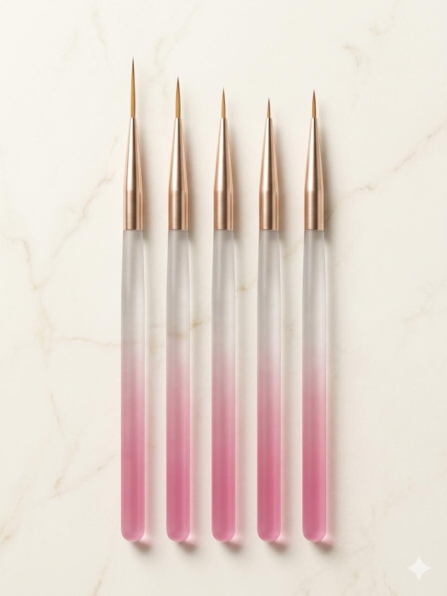 GV1017 5 PCS Nail Art Brush Set – Professional Nail Design Brushes Kit Color may Vary