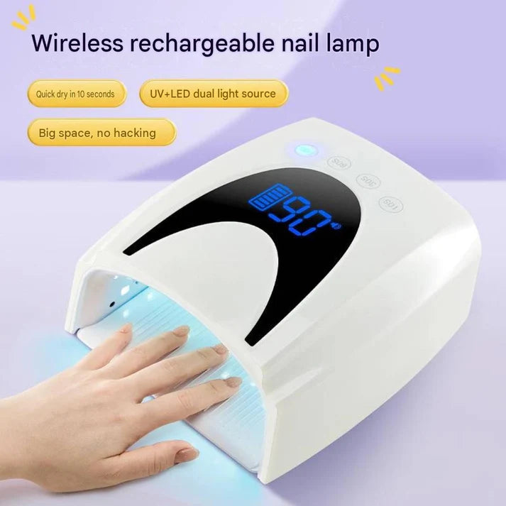 GV1139 Rechargeable UV LED Nail Lamp 72W – Cordless Portable Nail Dryer with 10S/30S/60S/90S Timer for Gel Polish & Nail Art