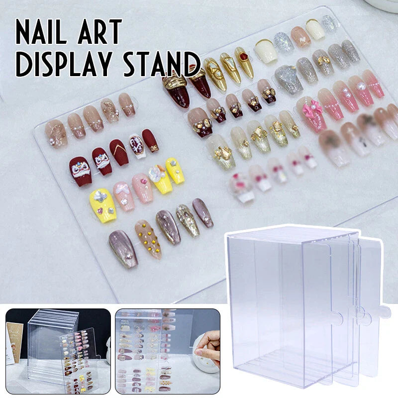 GV880 Nail Art Tip Box Storage & Acrylic Nail Display Stand Rack – Multi-Purpose Practice & Craft Tool