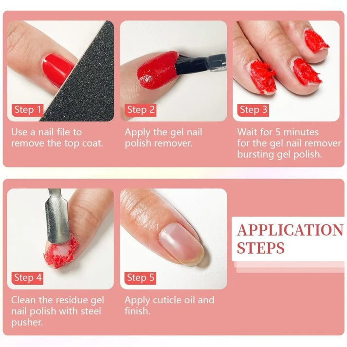 GV1128 THR3E STROKES Gel Nail Polish Remover 30ml, No Soaking or Wrapping Needed, Quick Gel Remover for Nails, Removes Polish in 3-5 Minutes