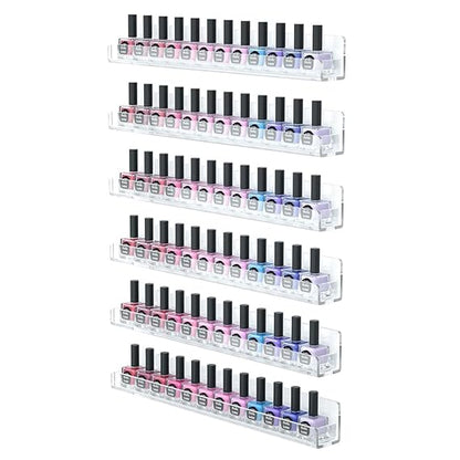GV788 THR3E STROKES Acrylic Nail Polish Display Stand, 2-Pack Wall Mount Rack Shelf, Floating Ledges Cosmetic Organiser for Shop Display
