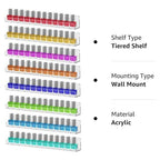 GV788 THR3E STROKES Acrylic Nail Polish Display Stand, 2-Pack Wall Mount Rack Shelf, Floating Ledges Cosmetic Organiser for Shop Display