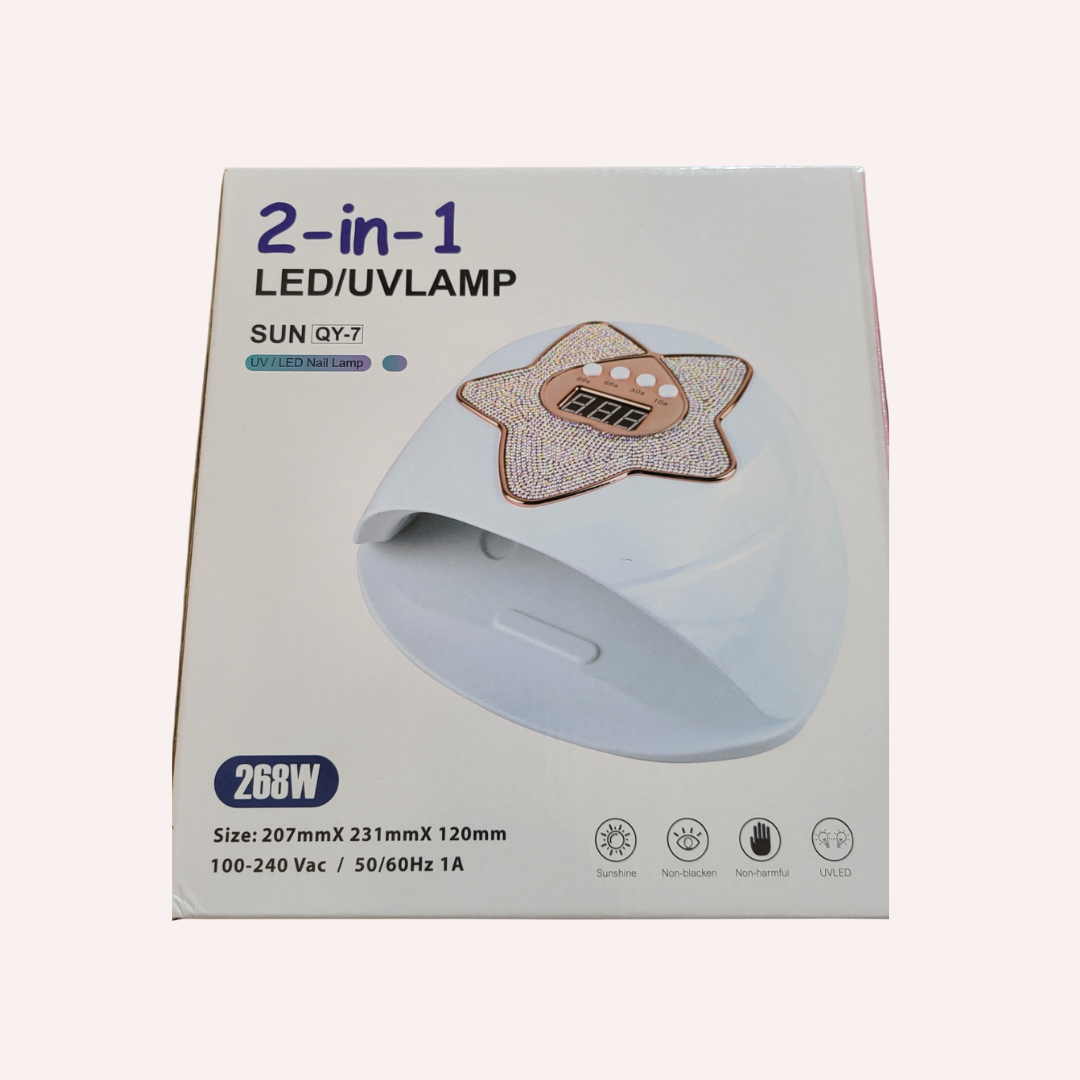 GV706 Sun QY-7 268W 2-in-1 UV/LED Nail Lamp – Professional High Power Gel Nail Dryer with LCD Display & Timer