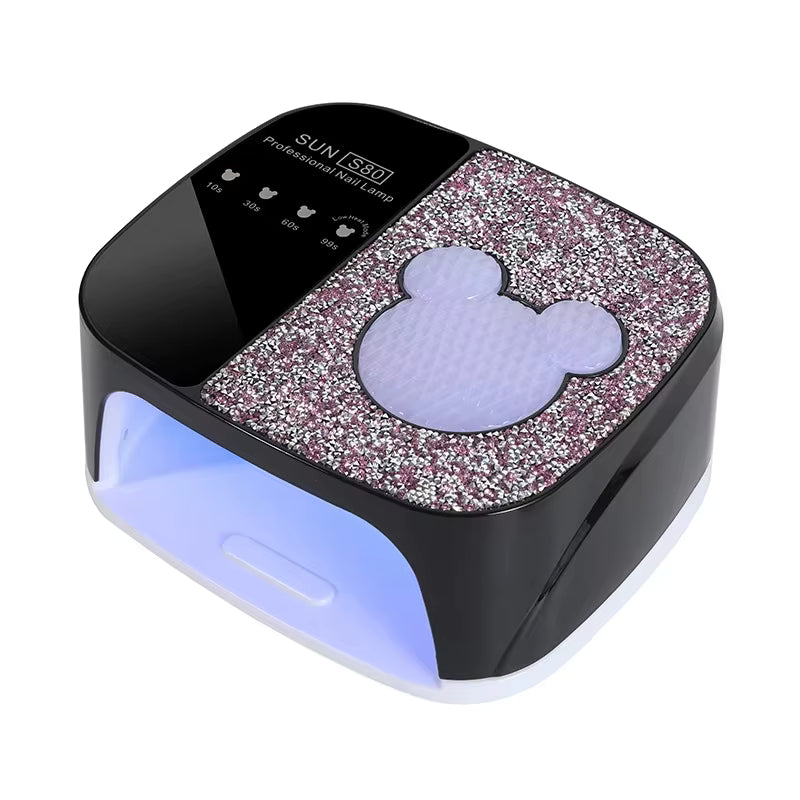 GV676 168w SUN S80 Cartoon Diamond UV LED Nail Lamp – 36 LEDs, 2-in-1 Fast-Drying Gel Polish Dryer Color May Vary