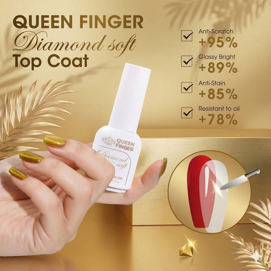 GV941 Queen Finger Gel – High Gloss UV/LED Soak Off No Wipe Top Coat for Long Lasting Nail Shine (15ml)