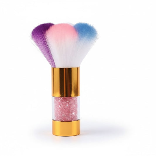 Sparkling Glitter Handle Nail Dusting Brush | Soft Manicure Cleaning Tool
