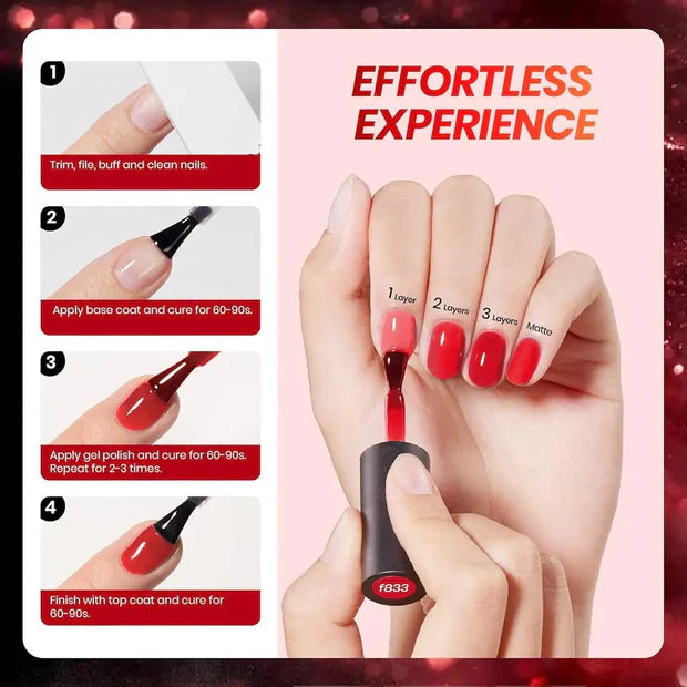 GV950 Vayve Scarlette Gel Polish Set – Solid and Glitter 6 Red Shades