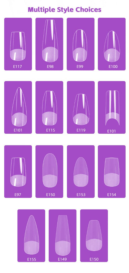 GV775 VICOVI 600PCS Half Matte Nail Tips Box Extra Long Coffin Nail Extensions Set